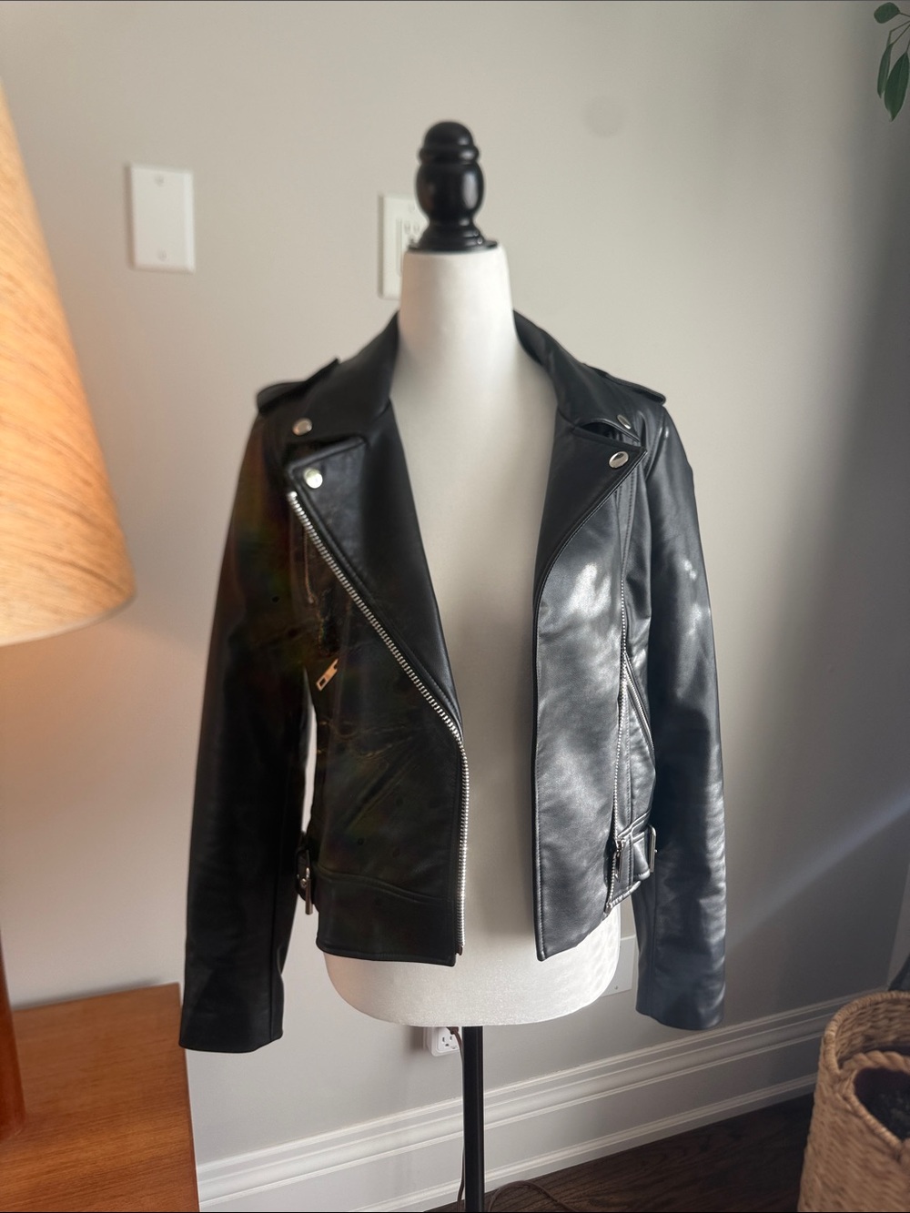 Zara faux Black Leather Moto Jacket - Women